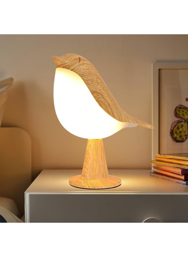 مصباح طاولة LED ساحر على شكل طائر صغير، مزود بثلاثة إعدادات قابلة للتعديل، مصباح قراءة، مصباح ليلي، مصباح ليلي للأطفال - Image 1
